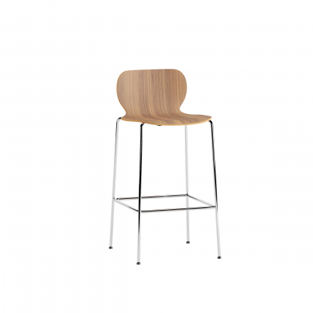 Designers' Choice - Scaun de bar, metalic, din furnir natural de lemn - POLAR C