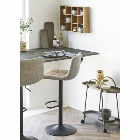 Scaun de bar, gri, cu picior negru - MIDDLEFART [4]