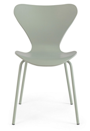 Scaun din fier cu scoică de plastic, verde salvie - TESSA [1]