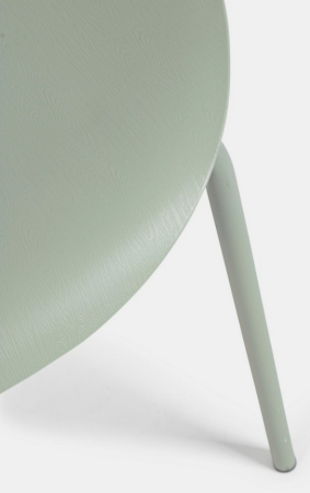 Scaun din fier cu scoică de plastic, verde salvie - TESSA [4]