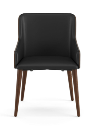 Scaun din lemn masiv, tapițat în piele ecologică - KUBAS [1]