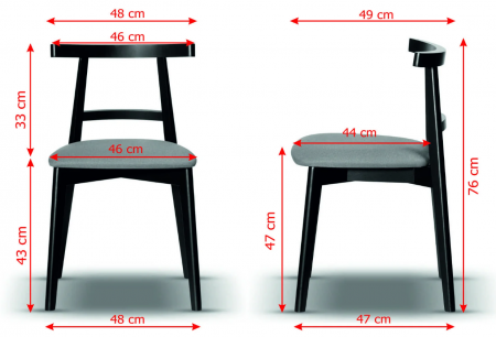 Scaun dining, tapițat în material textil portocaliu - MATES [4]