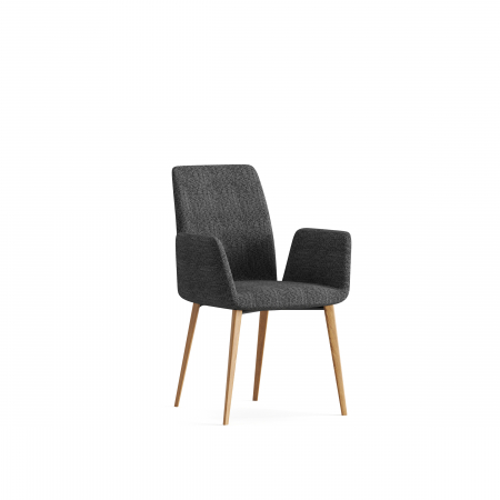 Designers' Choice - Scaun din lemn de stejar, tapițat în material textil - LARMES