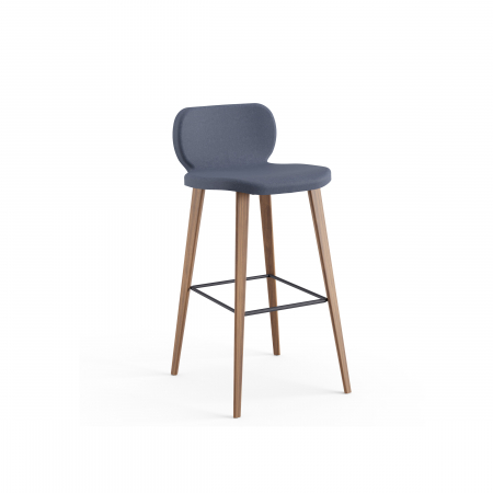 Designers' Choice - Scaun de bar cu picioare din lemn, tapițat - POLAR C