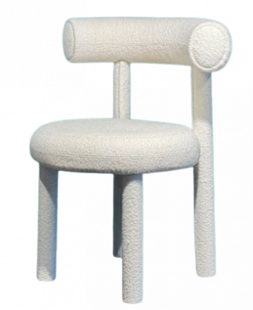 Scaun cu structură din metal, tapițat integral în textil boucle - TIMO 2