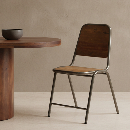 Promotii - Scaun dining Factory Slim din lemn reciclat FSC si fier