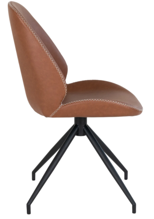 Scaun dining, piele ecologică culoare cognac -  MONTE CARLO [3]