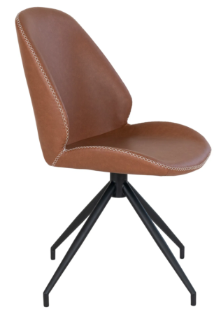 Scaun dining, piele ecologică culoare cognac -  MONTE CARLO [2]