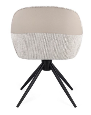 Scaun pivotant, tapițerie textilă și piele ecologică  - ISOTTA BEJ [3]