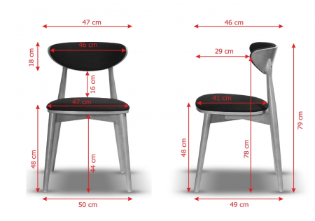 Scaun dining, tapițat în textil negru - VESTA-2 [4]
