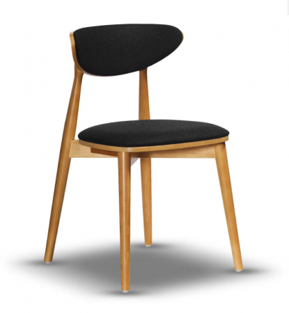 Scaune - Scaun dining, tapițat în textil negru - VESTA-2
