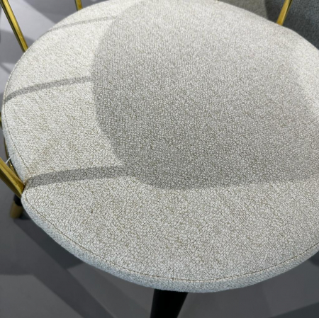 Scaun lemn negru și spătar metalic, textil ivoire - SELF [3]
