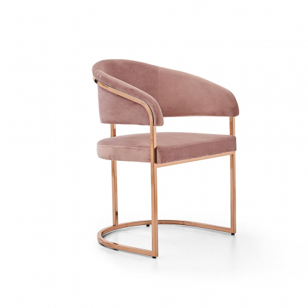 Scaune - Scaun metalic rose gold, catifea roz - MOOD