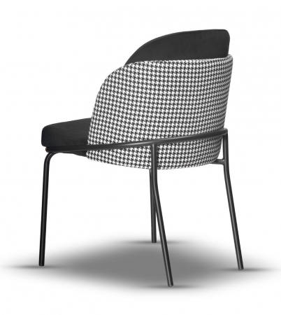 Scaun metalic negru, textil și catifea - SOFI [1]