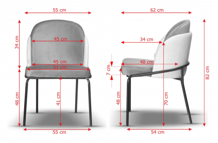 Scaun metalic auriu, textil și catifea - SOFI [4]