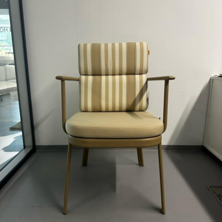 Scaun metalic, tapițat în textil de exterior bej - HOKKA [1]