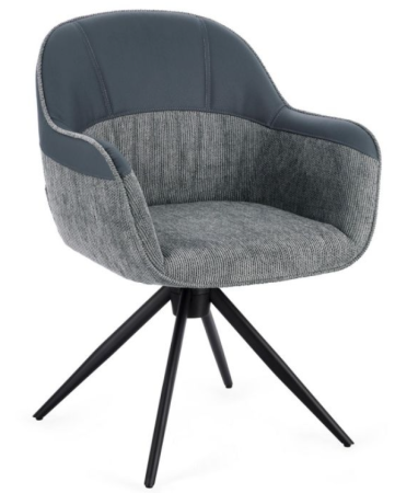 Scaun pivotant, tapițerie textilă și piele ecologică  - ISOTTA GRI Noutati - Scaun pivotant, tapițerie textilă și piele ecologică  - ISOTTA GRI