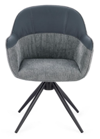 Scaun pivotant, tapițerie textilă și piele ecologică  - ISOTTA GRI [1]
