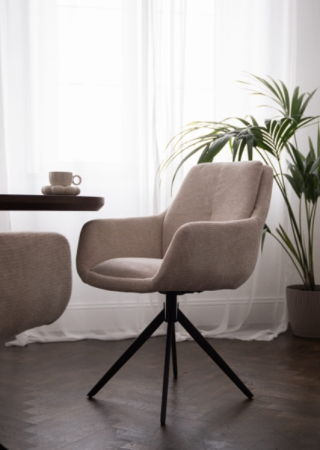 Scaun rotativ, tapițerie bej deschis - DORIS [7]