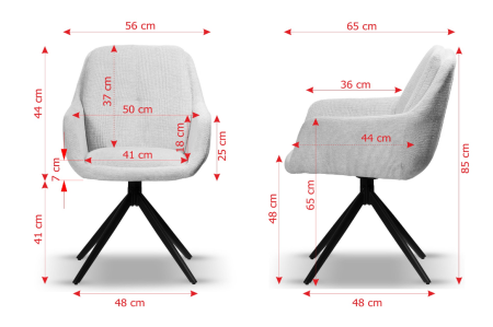 Scaun rotativ, tapițerie bej închis - DORIS [8]