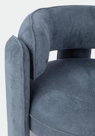 Fotoliu, tapițat în material textil culoare denim - AISHA BLUE [3]