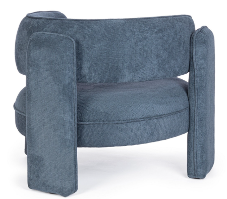 Fotoliu, tapițat în material textil culoare denim - AISHA BLUE [1]