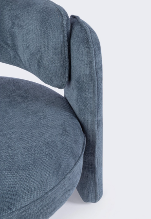 Fotoliu, tapițat în material textil culoare denim - AISHA BLUE [4]
