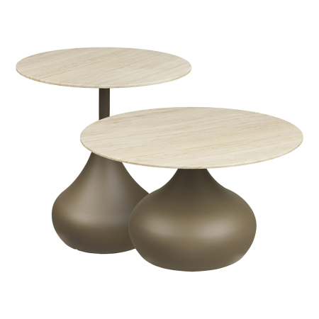 Noutati - Set 2 masute de cafea Pienza khaki