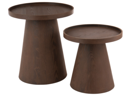 Set 2 mese laterale rotunde din mdf - ROUND EDGES BROWN [1]