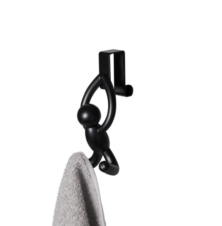 Cuiere - Set de 2 cuiere pentru dulap, negre - BUDDY