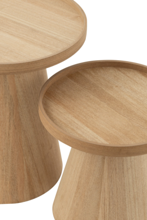 Set 2 mese laterale rotunde din lemn natural - ROUND EDGES [5]