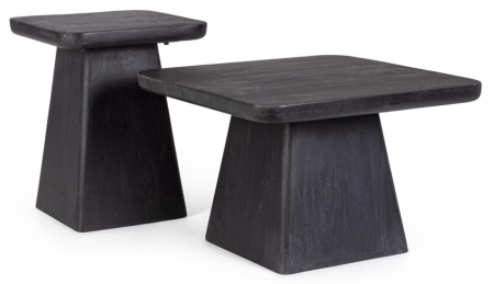 Set măsuțe din lemn de mango, negre - FUJI SQUARE [3]