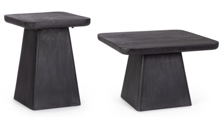 Set măsuțe din lemn de mango, negre - FUJI SQUARE Promotii - Set măsuțe din lemn de mango, negre - FUJI SQUARE
