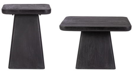 Set măsuțe din lemn de mango, negre - FUJI SQUARE [1]