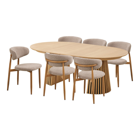 Noutati - Set dining Osaka si Levanto, masa extensibila si 6 scaune