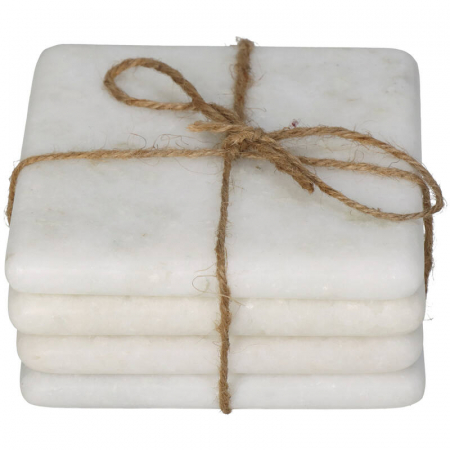 Accesorii pentru servire - Suport de pahar, alb,10x10x4cm - COASTER