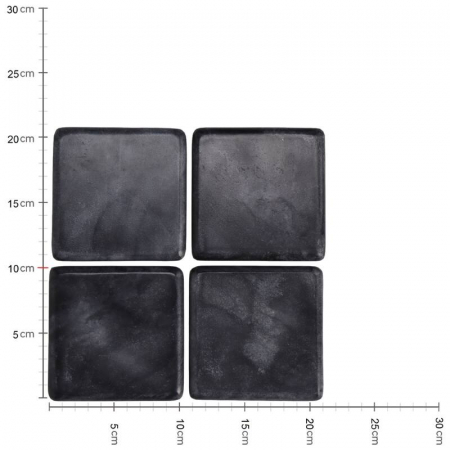 Suport de pahar, negru,10x10x4cm - COASTER BK [3]