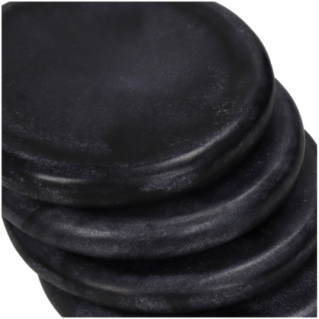 Suport de pahare negru, rotund, 10x10x4cm - COASTER O [2]