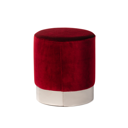 Taburete și pufi - Pouf rotund, tapițat integral în catifea - ROSA