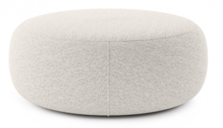 Taburet tapițat integral boucle alb 100x100xh44cm - SOUL POUF