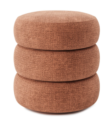 Taburet tapițat integral, portocaliu, 45x45xh45cm - LOMI POUF