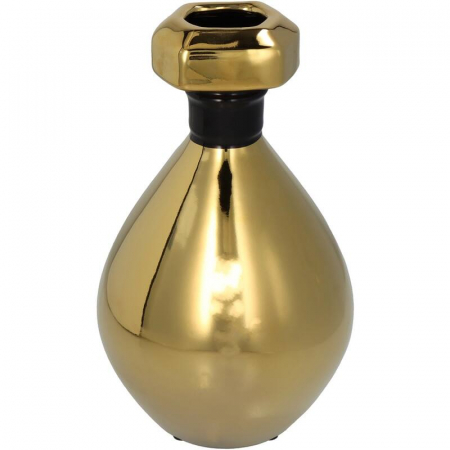 Ghivece si jardiniere - Vază din ceramică, aurie, 15x15x25cm - PARFUM