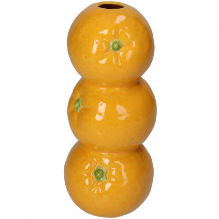 Accesorii decorative - Vază din ceramică, portocalie, 19x8x8cm -  ORANGE