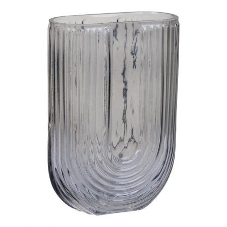 Vază din sticlă fumurie, 13x6x17 cm - GREY [1]