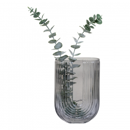 Accesorii decorative - Vază din sticlă fumurie, 13x6x17 cm - GREY