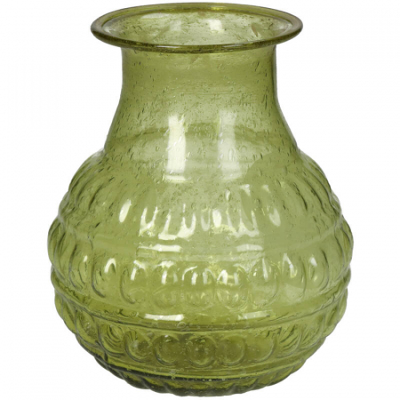 Ghivece si jardiniere - Vază din sticlă, galben lime, 11x11x13cm - TRENDY