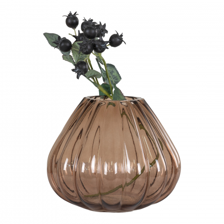 Accesorii decorative - Vază din sticlă maronie, Ø20x16 cm - BOWL