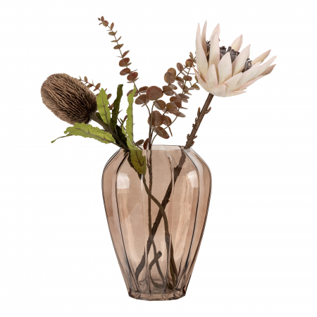 Decoratiuni interioare - Vază din sticlă semitransparentă, Ø22x29 cm - MARY