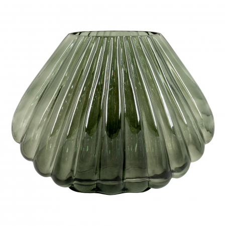 Accesorii decorative - Vază din sticlă verde, 29x11,5x22 cm - SHELL