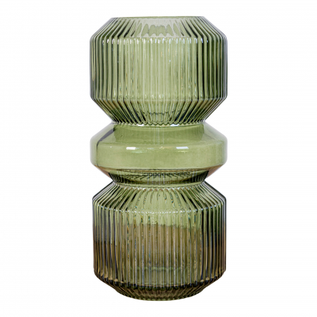 Vază rotundă din sticlă verde, Ø12x25 cm - INFINITY [1]